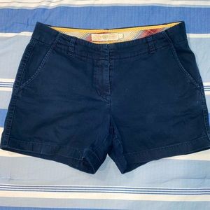 J. Crew chino shorts low rise, size 6, navy blue